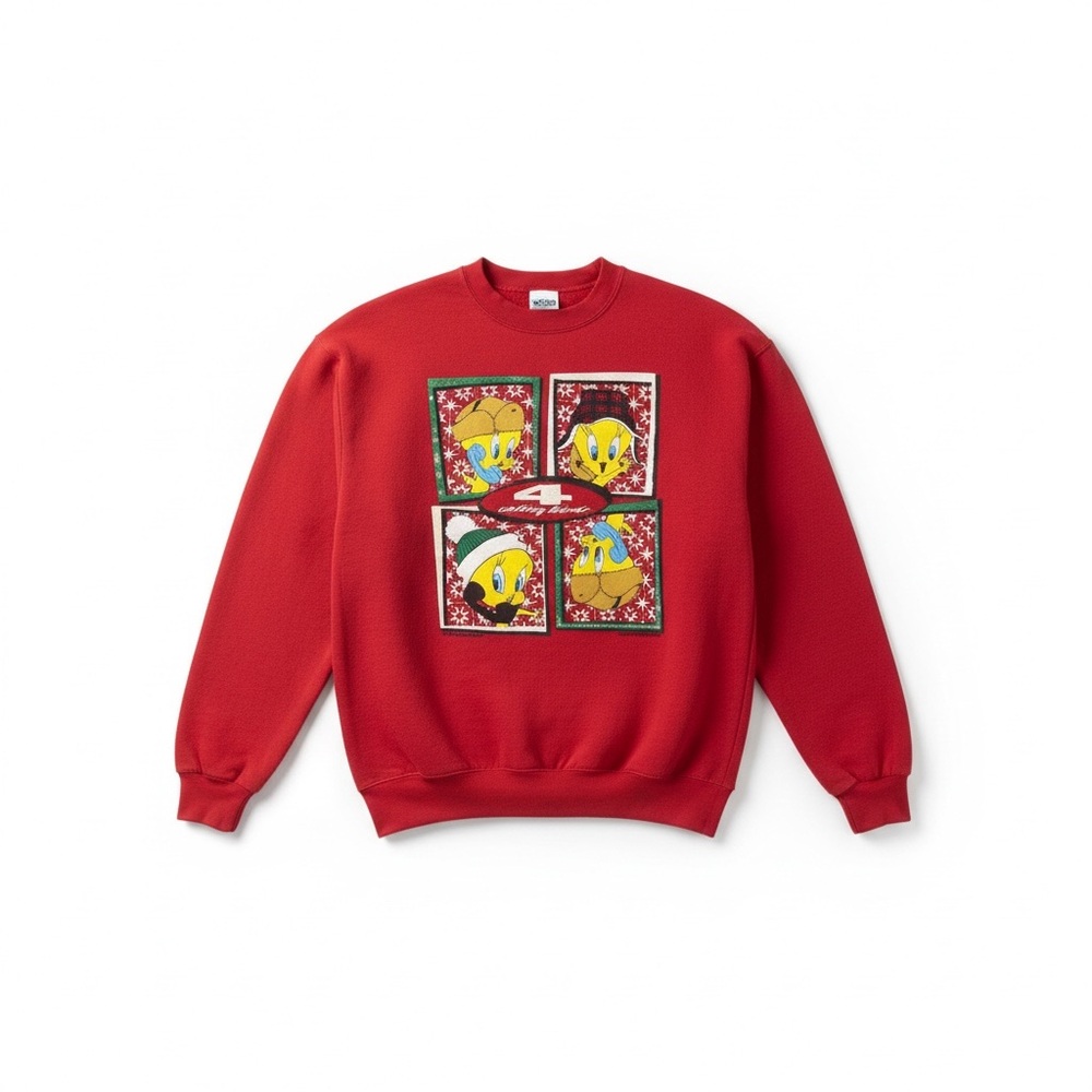Warner Bros Looney Toons Christmas Tweety Bird Vintage 90s sweater.